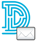 Daedalus logo with an unopened mail icon