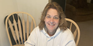Daedalus Operations Manager Maureen Binnig at her kitchen table / home office.