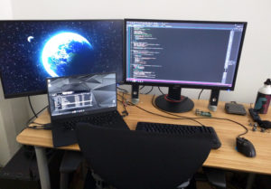 Hardware and Software Engineer Matt Kahn's home office setup.