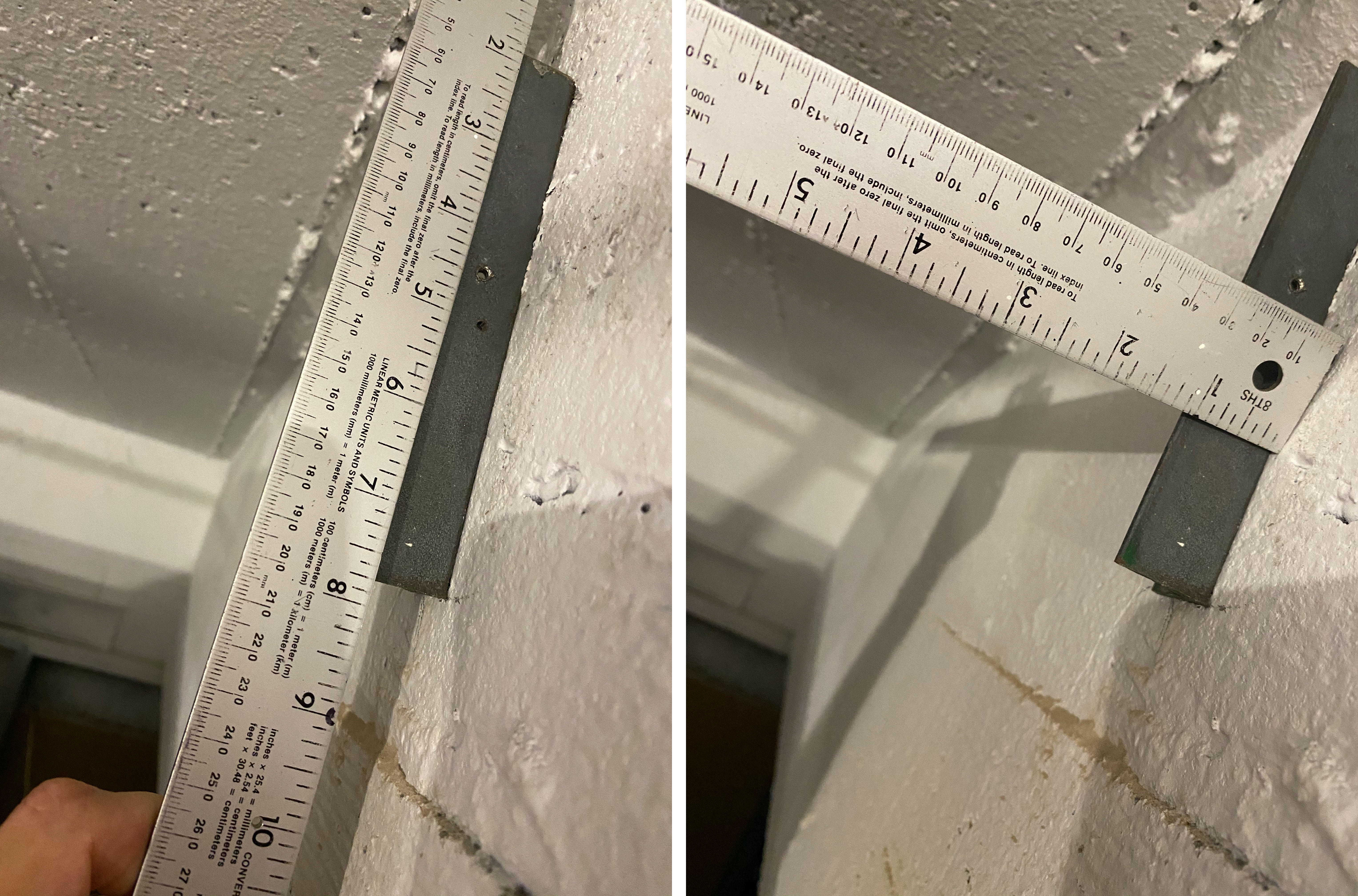 A ruler measuring space for the new vent covers. 