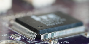 Close up of a microcontroller